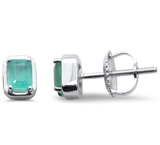 Emerald Cut Emerald Stud Earrings