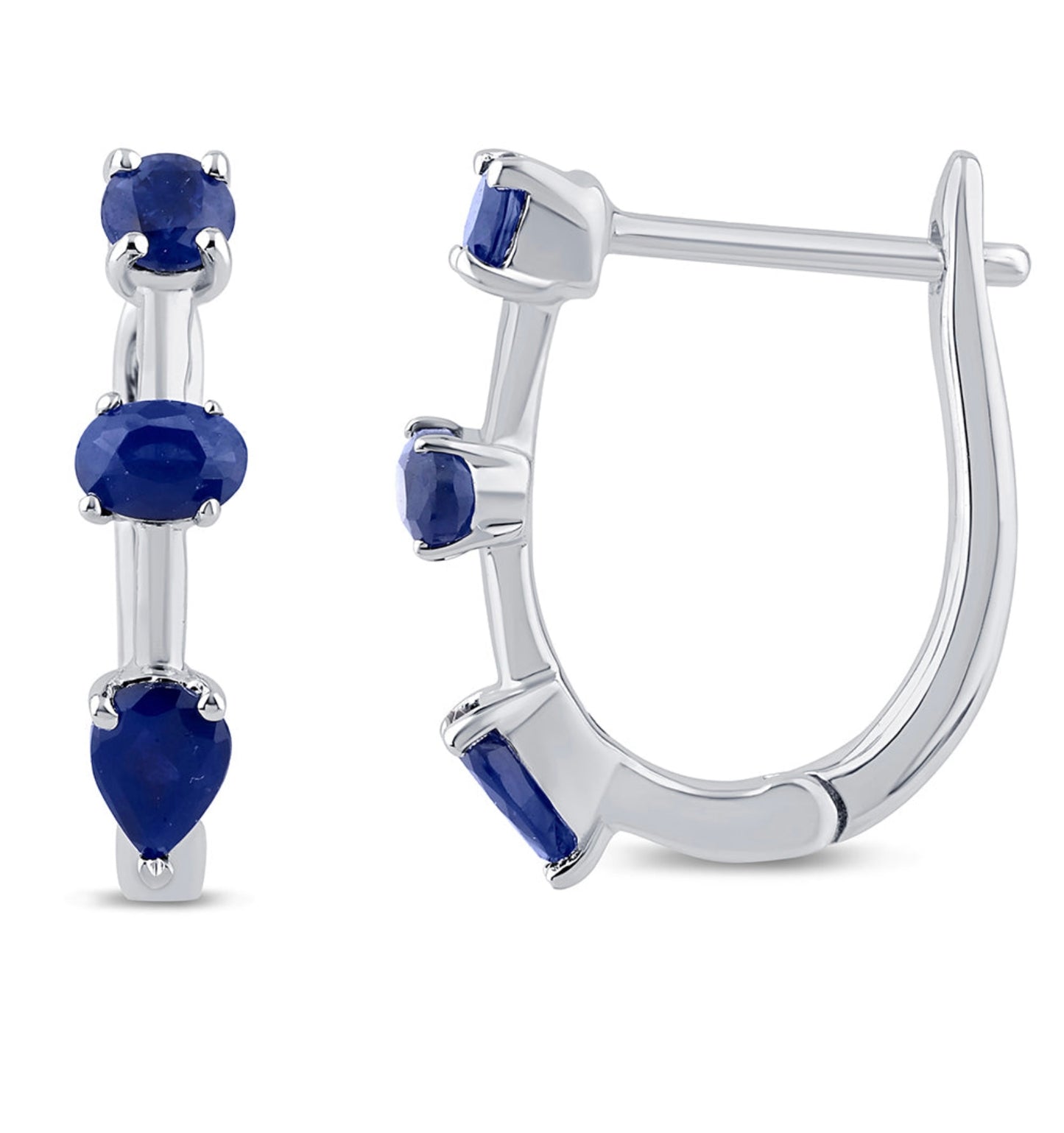 Multi Shaped Blue Sapphire Earrings