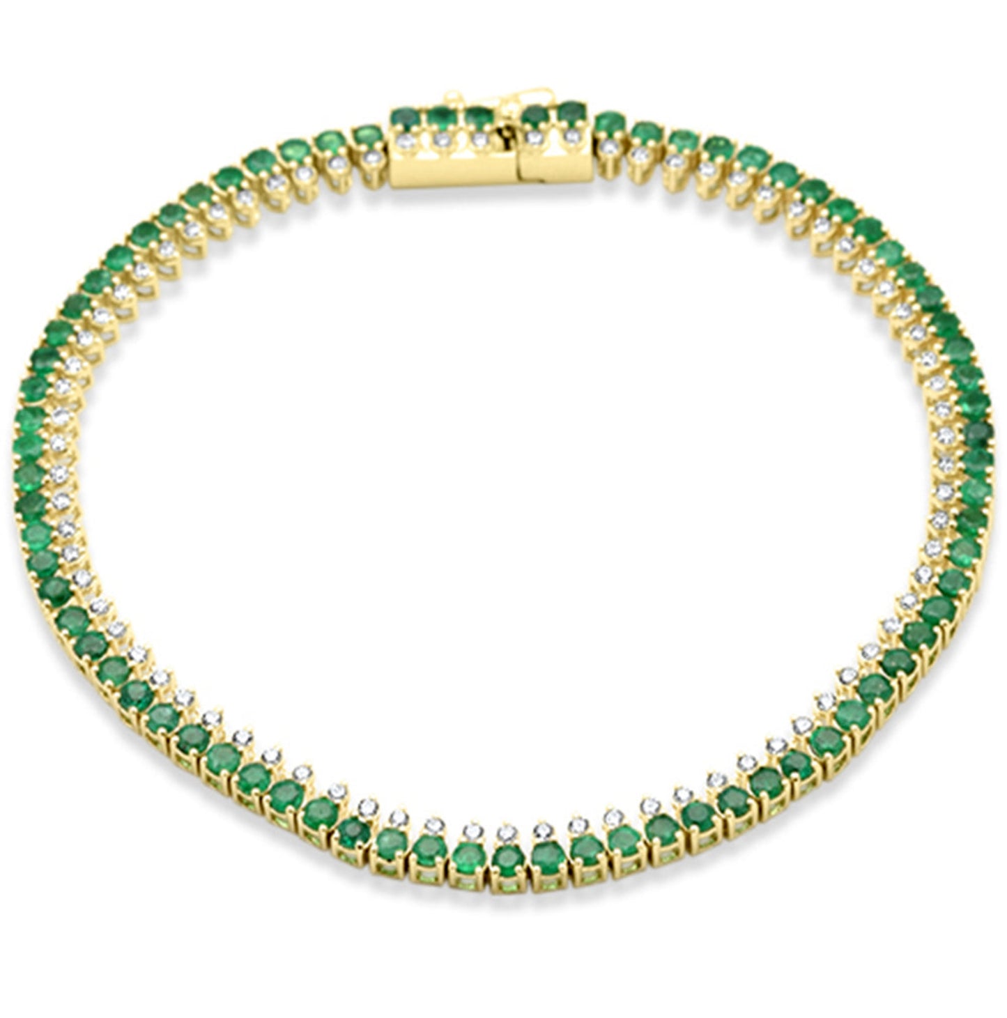 Diamond and Emerald Tennis  Bracelet