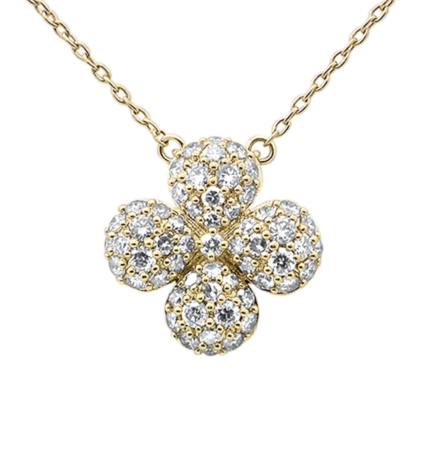 Diamond Pave Clover Necklace