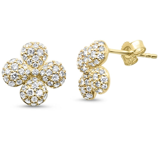 Diamond Pave Clover Earrings