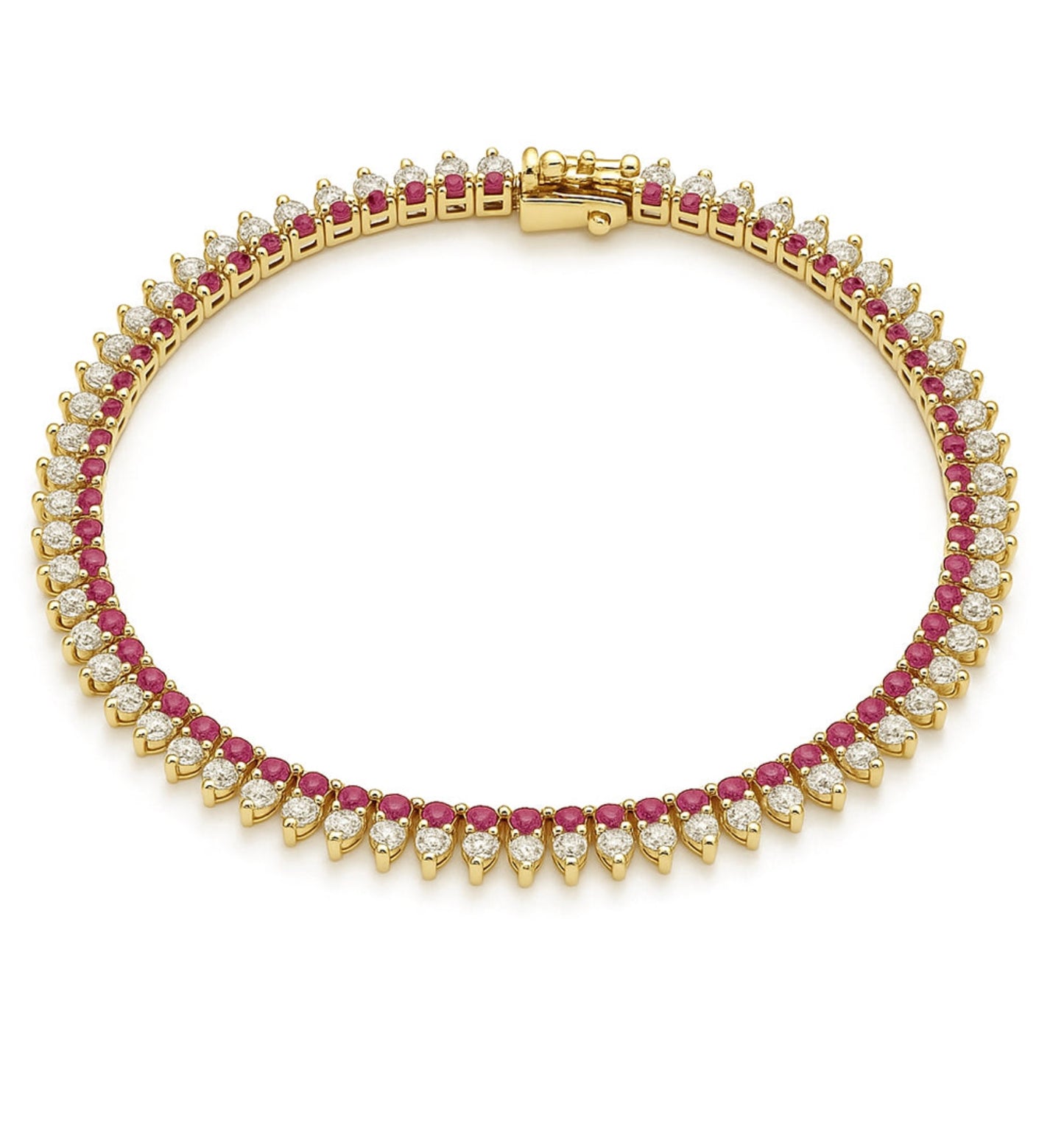 Diamond and Ruby Tennis Bracelet