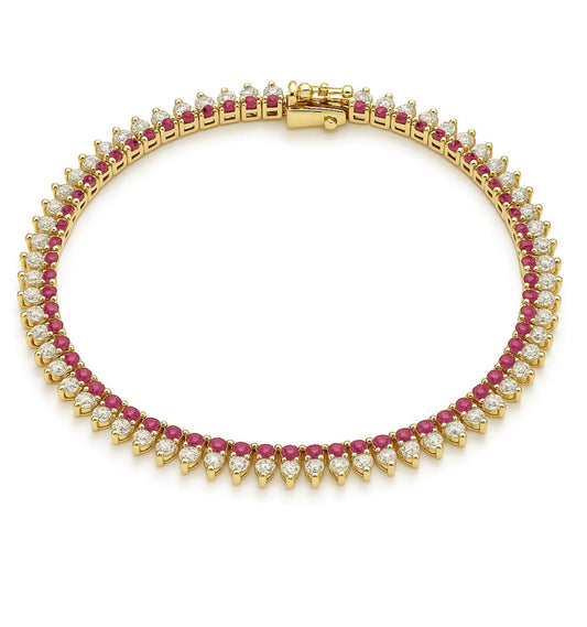 Diamond and Ruby Tennis Bracelet