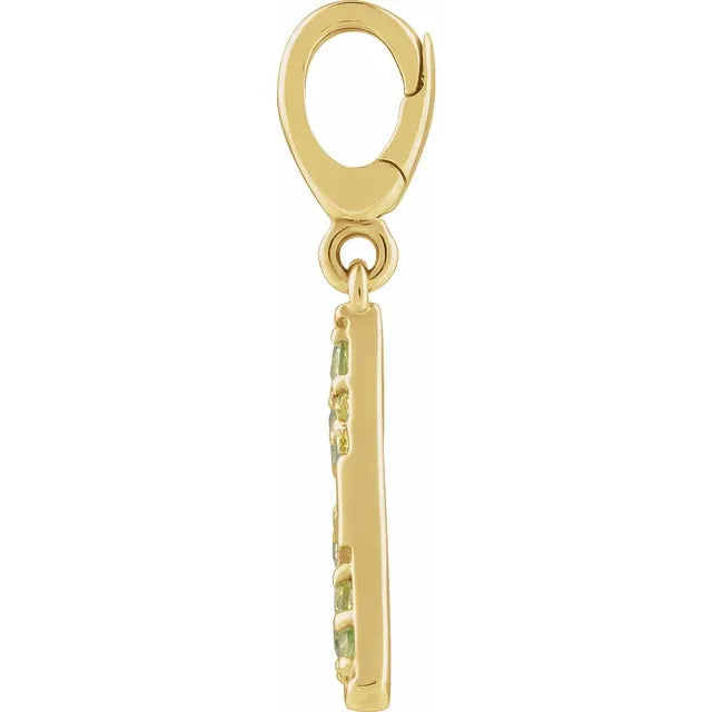 Gold and Peridot Lime Wedge Charm