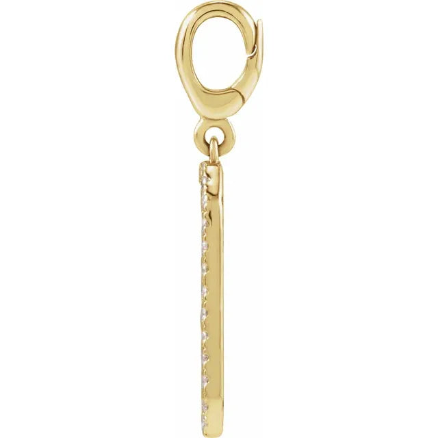 Engravable Diamond Accented Dog Tag Charm