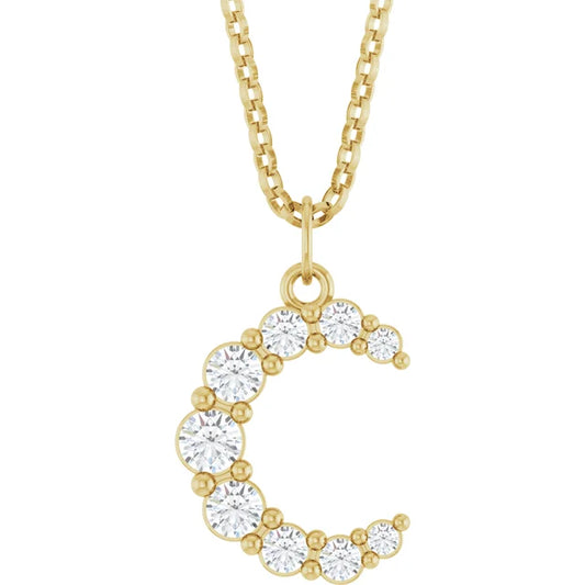 Lab-Diamond Celestial Moon Necklace