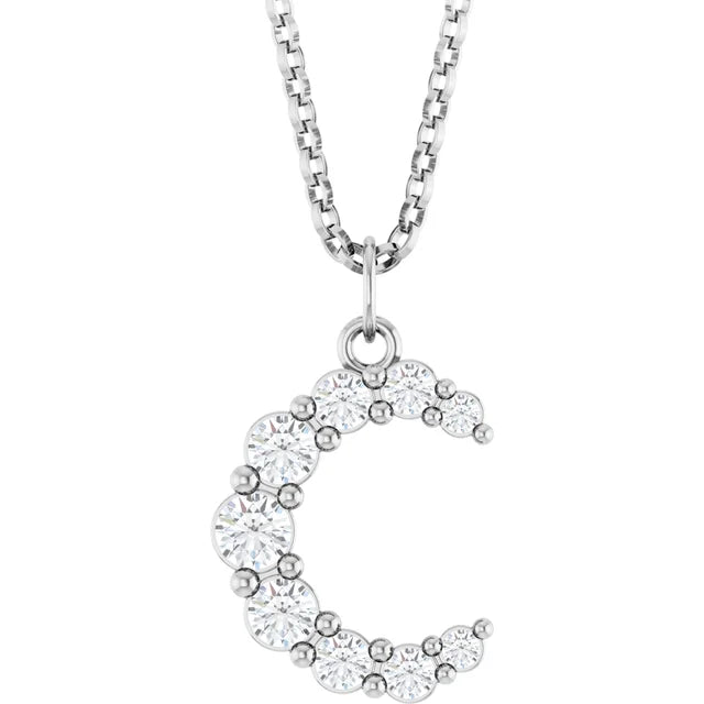 Lab-Diamond Celestial Moon Necklace