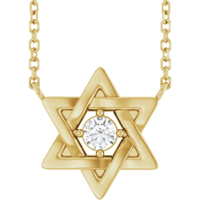 Star of David Solitaire Necklace
