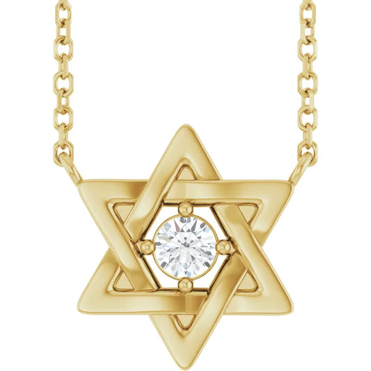 Star of David Solitaire Necklace