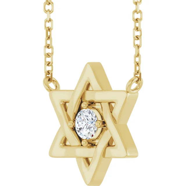 Star of David Solitaire Necklace
