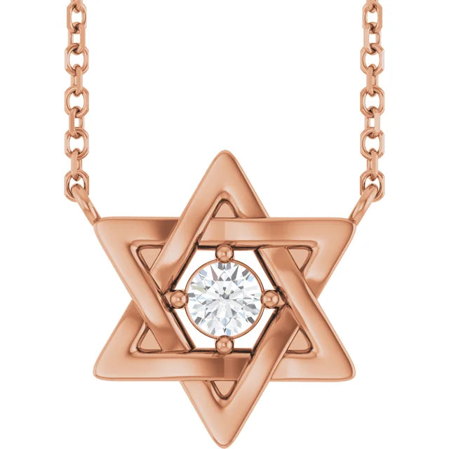 Star of David Solitaire Necklace