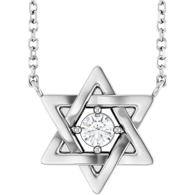Star of David Solitaire Necklace