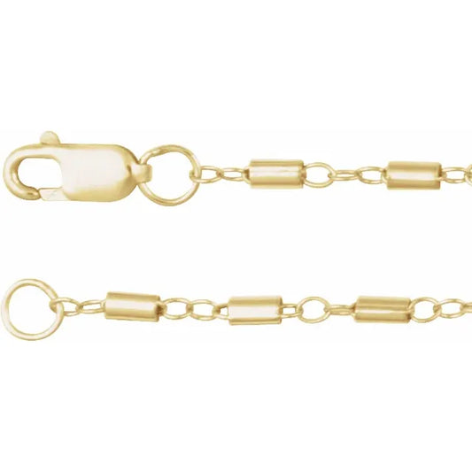 14k Satellite Bar Cable Chain
