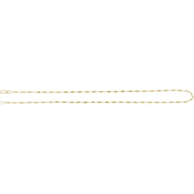 14k Satellite Bar Cable Chain