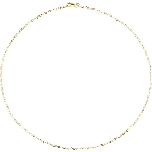 14k Heart Link Chain