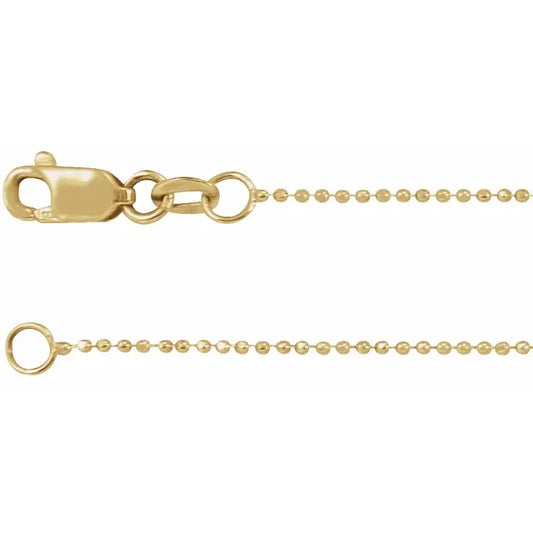 14k Diamond Cut Ball Chain