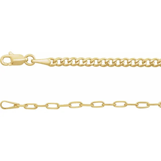 14k Split Cuban and Paperclip Chain