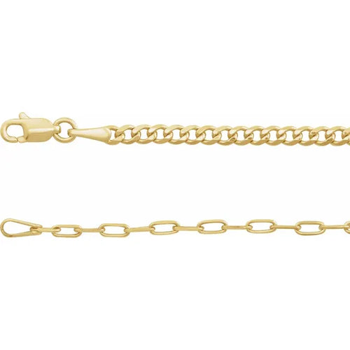 14k Split Cuban and Paperclip Chain