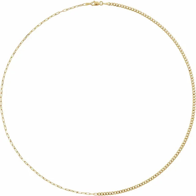 14k Split Cuban and Paperclip Chain