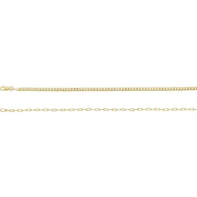 14k Split Cuban and Paperclip Chain