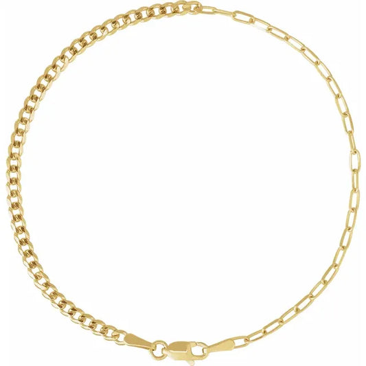 14k Split Cuban and Paperclip Chain
