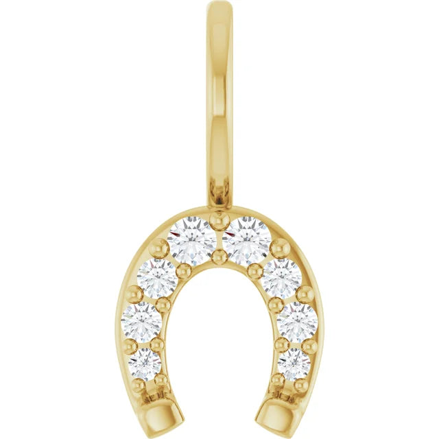 Diamond Lucky Horseshoe Charm/Pendant