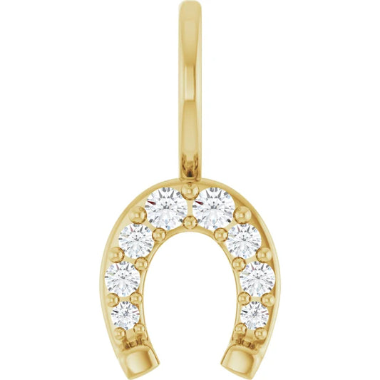 Diamond Lucky Horseshoe Charm/Pendant