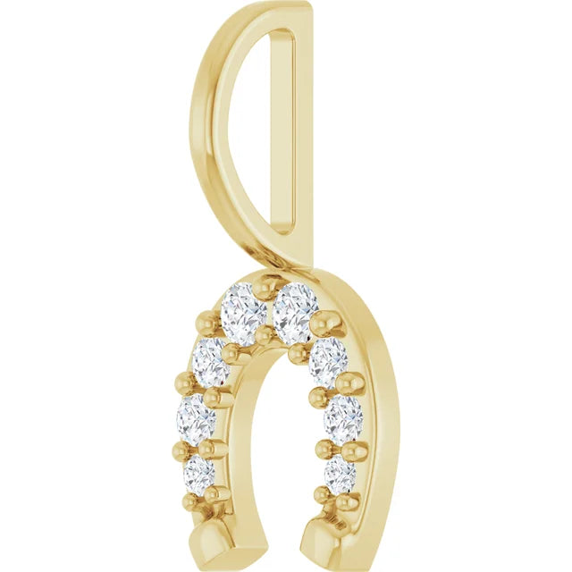 Diamond Lucky Horseshoe Charm/Pendant