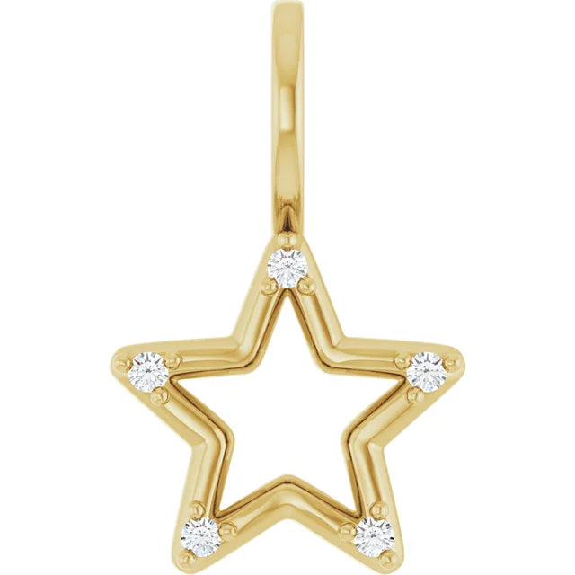 Gold and Diamond Star Charm/Pendant