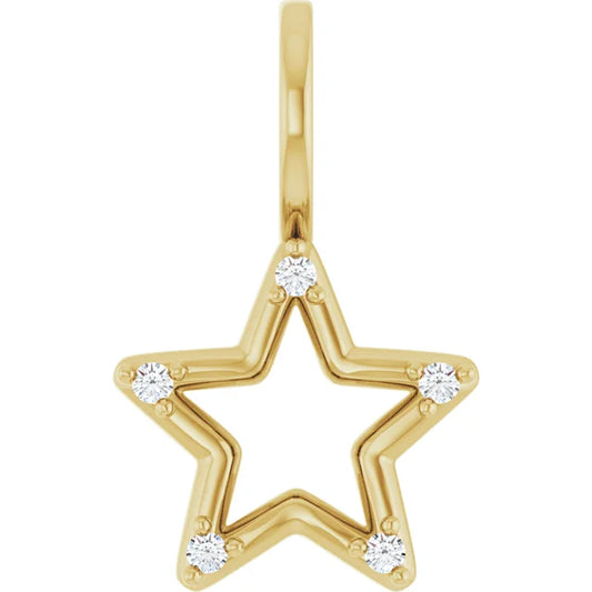 Gold and Diamond Star Charm/Pendant