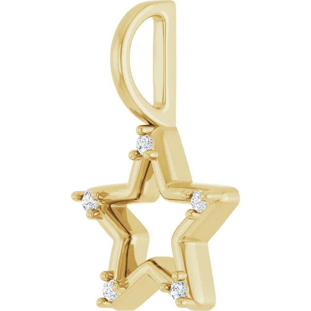 Gold and Diamond Star Charm/Pendant