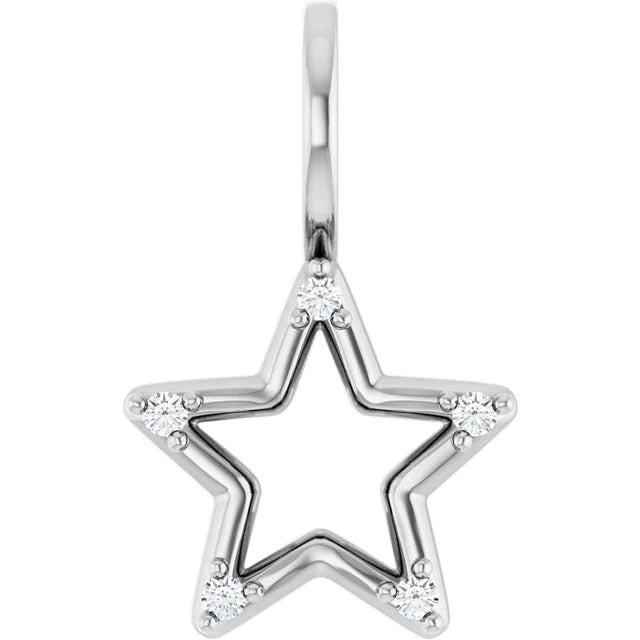 Gold and Diamond Star Charm/Pendant