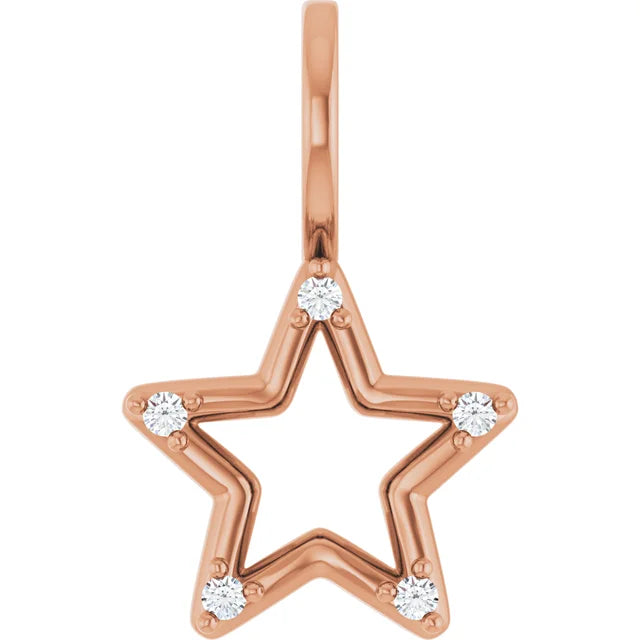 Gold and Diamond Star Charm/Pendant
