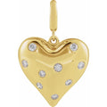 Flush Diamond Accented Heart Charm