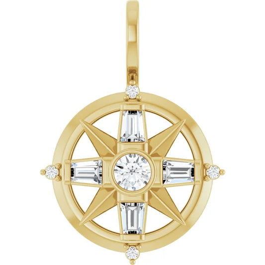 Lab Diamond Compass Charm
