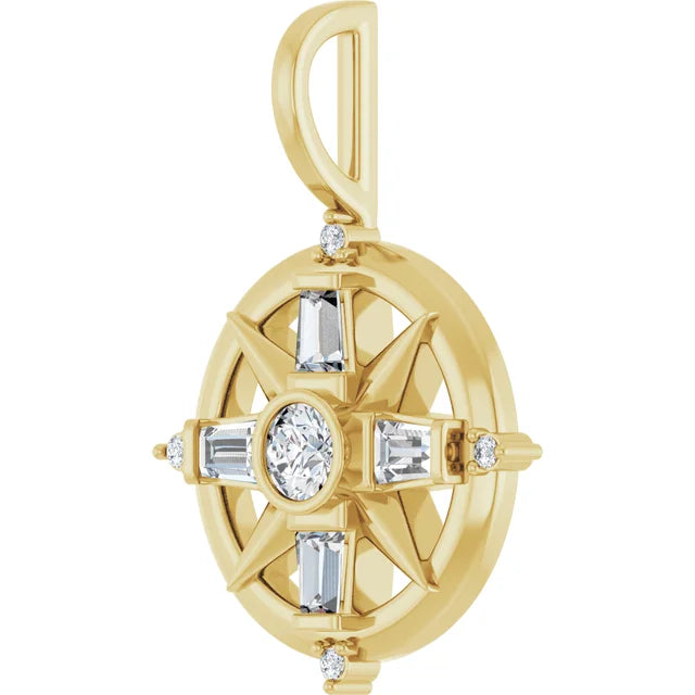 Lab Diamond Compass Charm