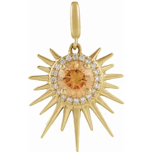 Citrine Sunburst Charm