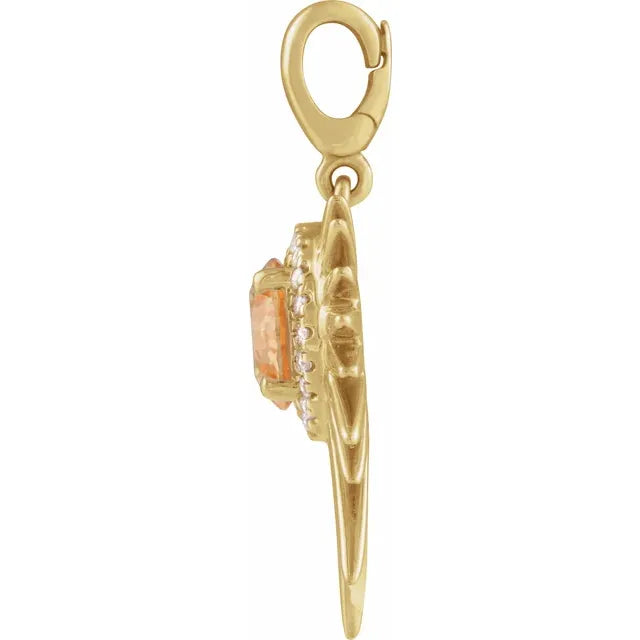 Citrine Sunburst Charm