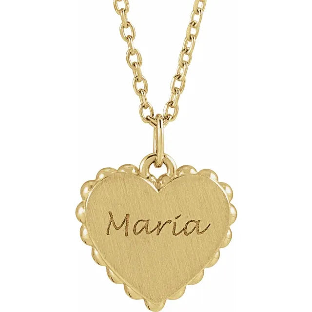 Scalloped Heart Pendant Necklace