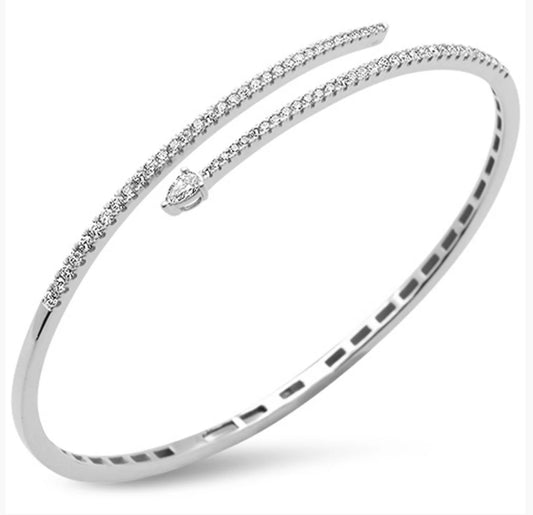 Diamond Snake Wrap Bangle Bracelet