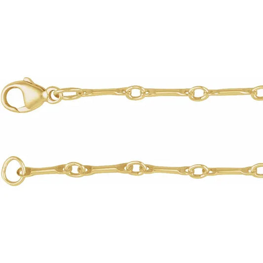 2.4mm Bar link 14k Chain