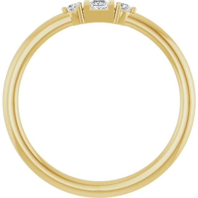 3 Stone Diamond Stacking Ring