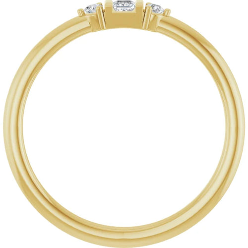 3 Stone Diamond Stacking Ring