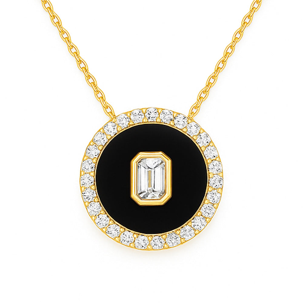 Diamond and Onyx Necklace