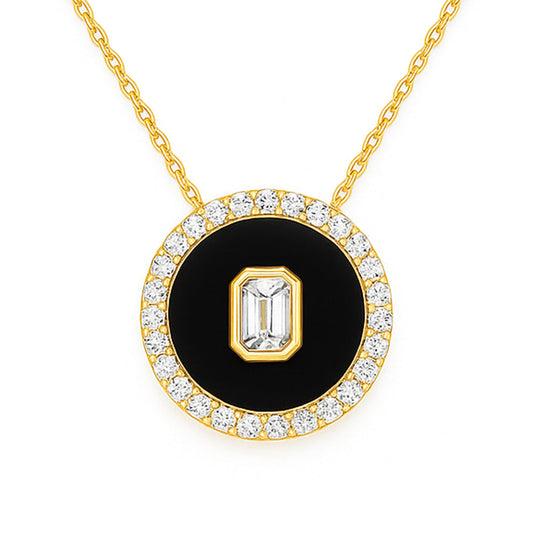 Diamond and Onyx Necklace