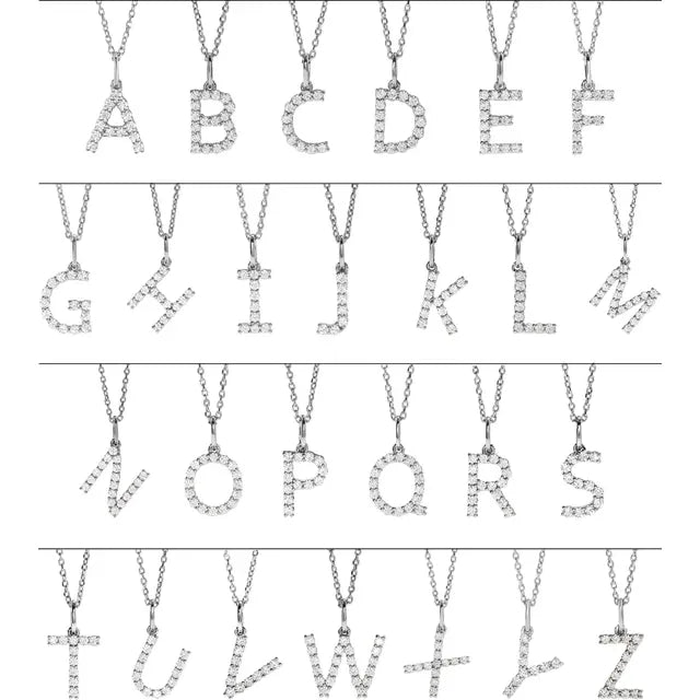 Lab Grown Diamond Initial Necklace or Pendent