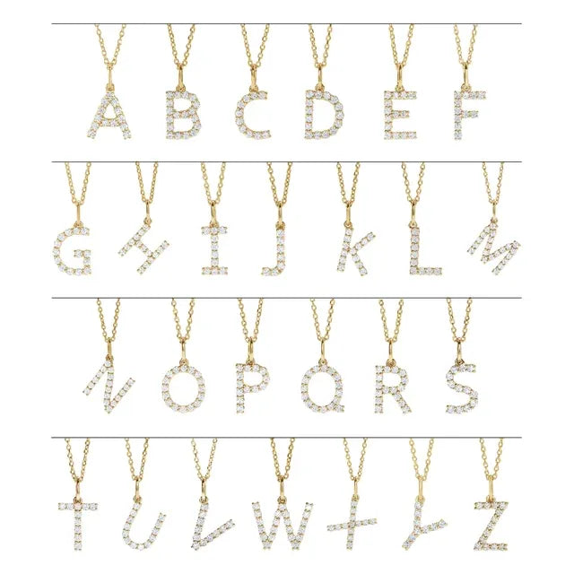 Lab Grown Diamond Initial Necklace or Pendent