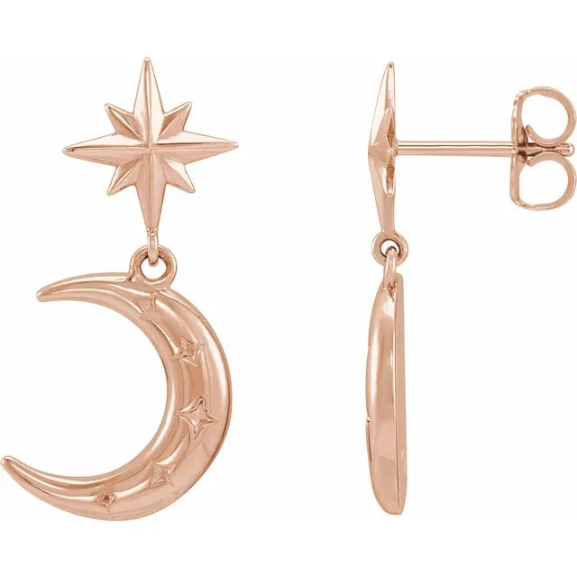 Star and Moon Dangle Earrings