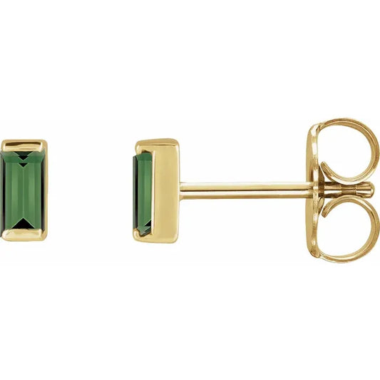 Green Tourmaline Stud Earrings
