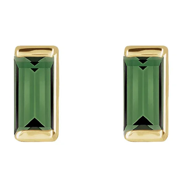 Green Tourmaline Stud Earrings